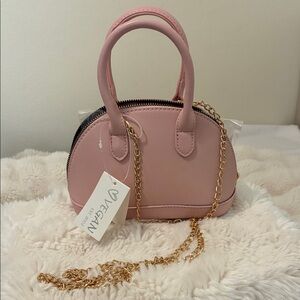 Pink Mini Bag with Gold Chain